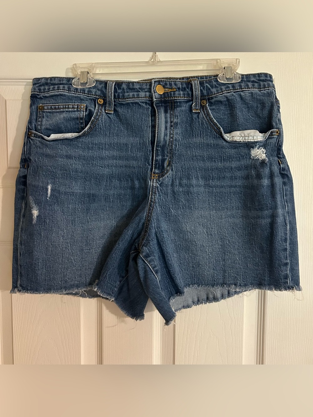 Universal Thread Blue Distressed High-Rise Denim Shorts